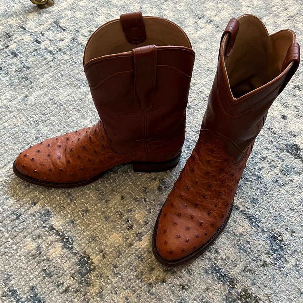 Tecovas ostrich cowboy boots size 9.5